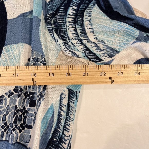 Chicos Weekends Pullover Top  XL Geometric  Blue Purple Long Sleeve - Picture 8 of 9